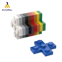 10pcs buildmoc bricks 15397 3x3 cross plate ldd 15397 for building blocks parts diy construction christmas gift toy