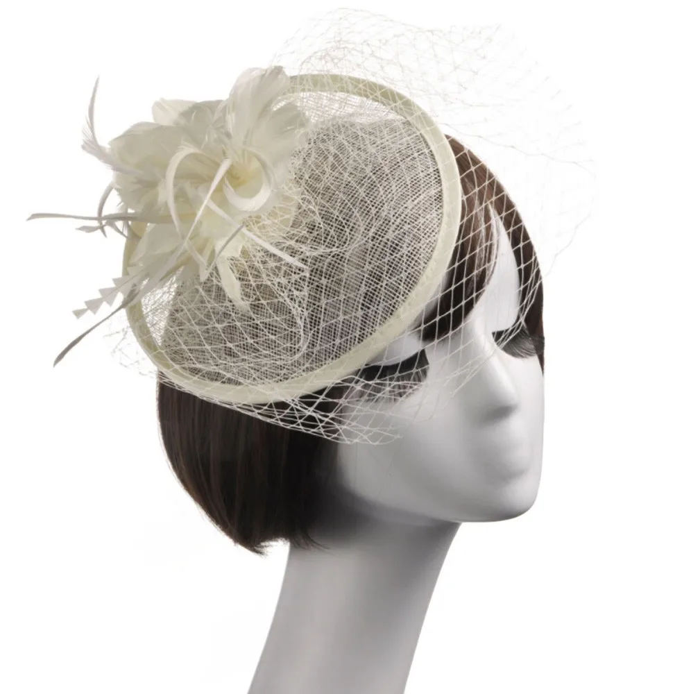 Модные женские головные уборы для свадебной вечеринки Вуалетка сетчатая шляпа с