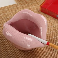 cute lips ashtray ceramic creative design sexy mouth planter flower pots desktop decoration