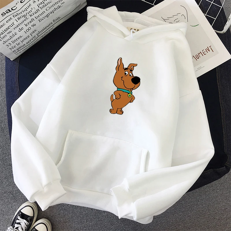 Зимние женские толстовки с капюшоном Kawaii Толстовка с принтом милой собаки толстовки с капюшоном на завязках Женская Толстовка sudaderas mujer