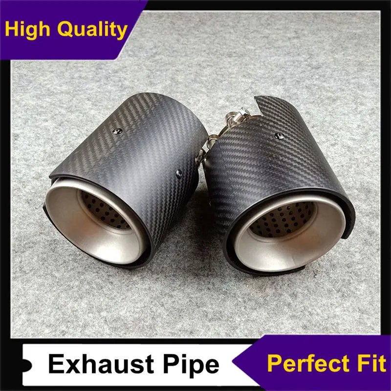 Новинка глушитель выхлопной трубы из матового углеродного волокна и нержавеющей