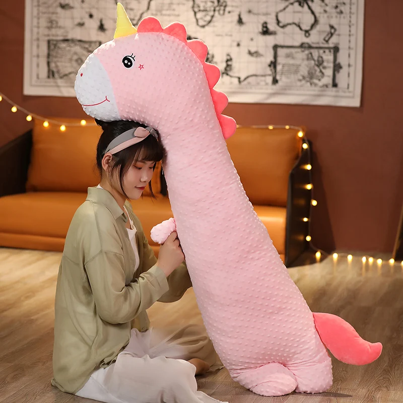 

75/100/135CM Kawaii Dinosaur Husky Giraffe Plush Toys Animal Plush Toy Stuffed Doll Bed Sleeping Cushion Pillow Gift for Girls