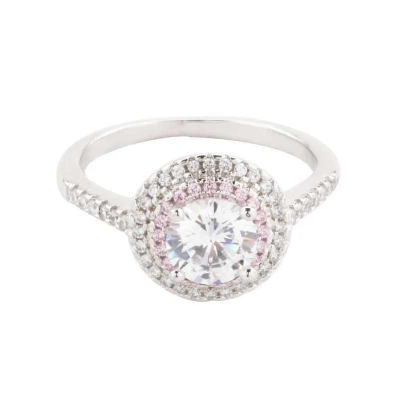 Женское кольцо из стерлингового серебра S925 пробы с бриллиантом VS2 обручальное