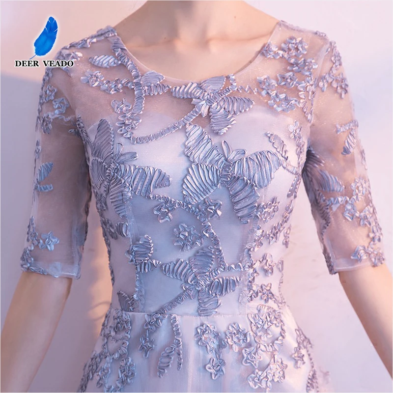 DEERVEADO Robe De Soiree элегантное вечернее платье с коротким рукавом длинное торжественное платье вечернее платье сексуальное с открытой спиной платье для выпускного вечера M253