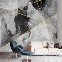 custom 3d mural modern creative geometric gold line black white wallpaper relief living room bedroom tv sofa background wall art