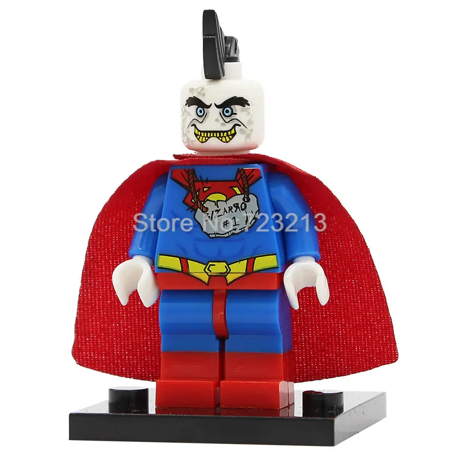 Bizarro Супергерой Супермен Бизарро киборг фигурка флэш Аквамен Скотт бесплатно Бэтмен мистер чудо строительные блоки модель игрушки - Цвет: Bizarro