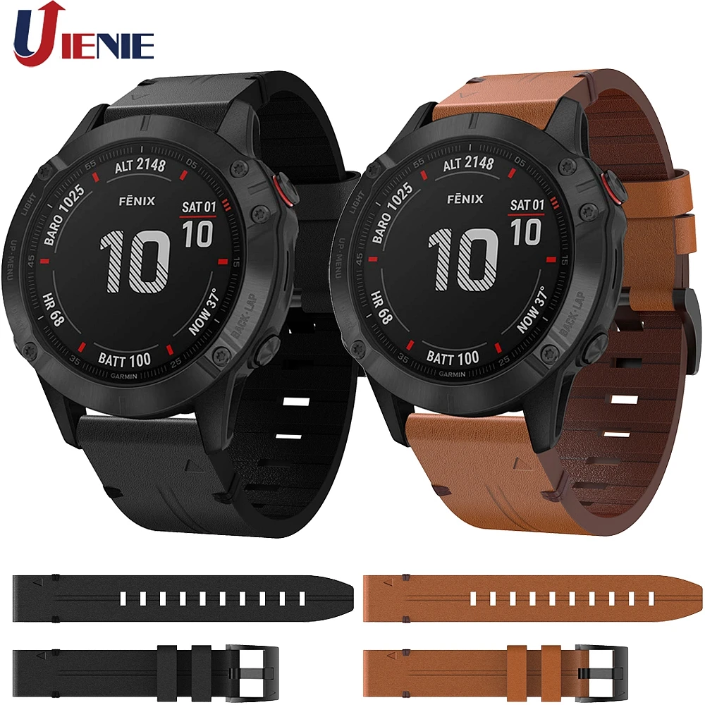 Кожаный ремешок для Garmin Fenix 6 6Pro 5 5Plus Forerunner 945 наручных часов быстросъемный браслет