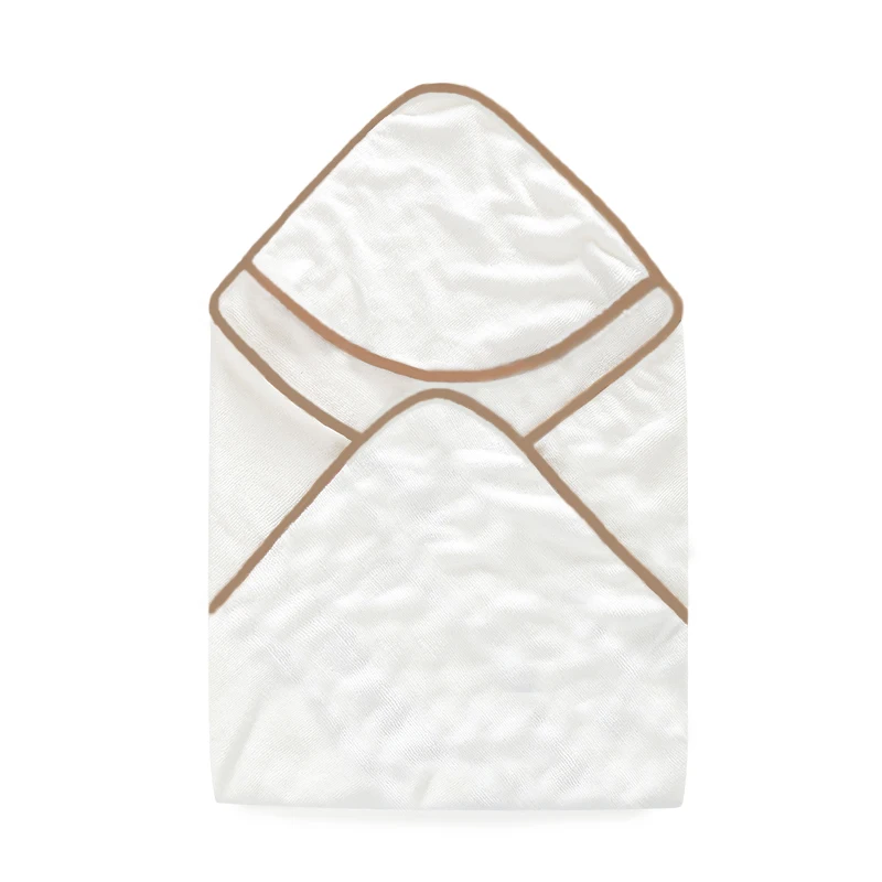 Модные детские аксессуары банное полотенце с капюшоном в клетку хлопковый