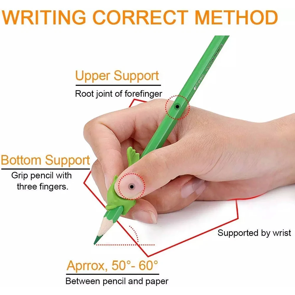 

10pcs Kids Writing Posture Correction Tool Dolphin Shaped Silicone Pencil Grips For Students Fish Pencil Grasp