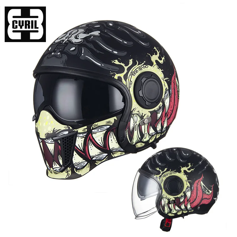 

Modular motorcycle female Retro motorcycle helmet male full helmet forHarley half helmet electric car helmet casco de moto DOT