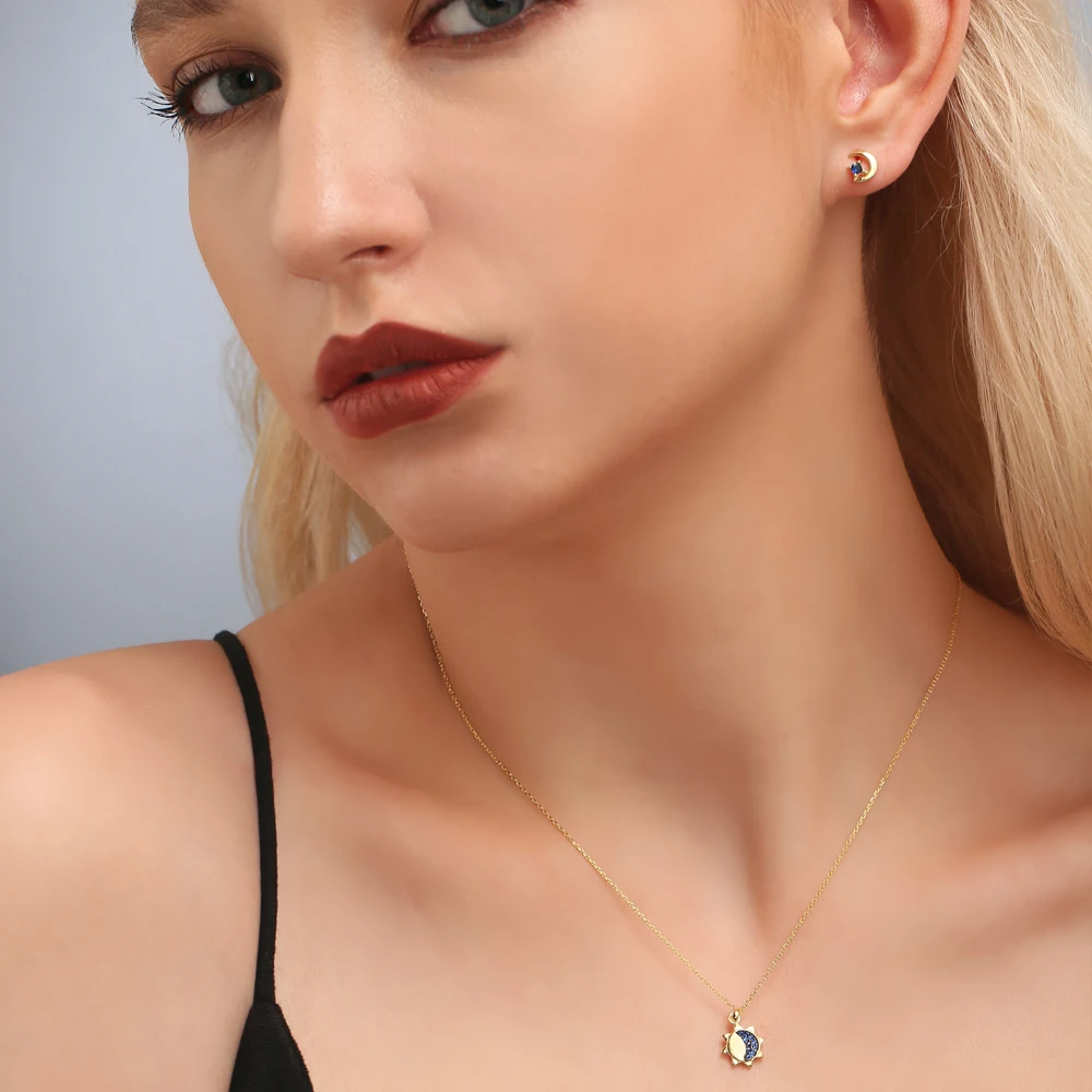 SUPERWEAR солнцезащитные ожерелья с кулонами в виде Луны 925 пробы серебряный желтый