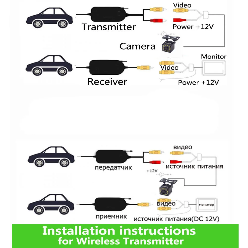 7&quot Wireless Car Rear View Reverse HD Camera TFT LCD Rearview Parking Monitor Waterproof Night Vision Infrared Backup | Автомобили и