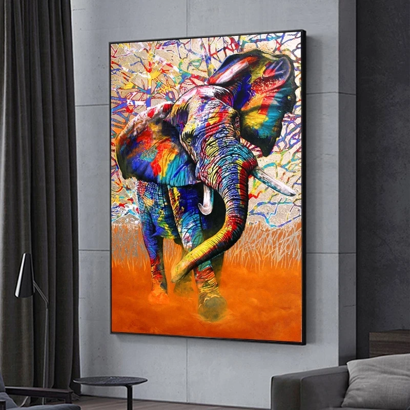 

Street Art Graffiti Canvas Art Wall Paintings Posters And Prints Canvas Color Elephant Pictures For Living Room Home Decoration