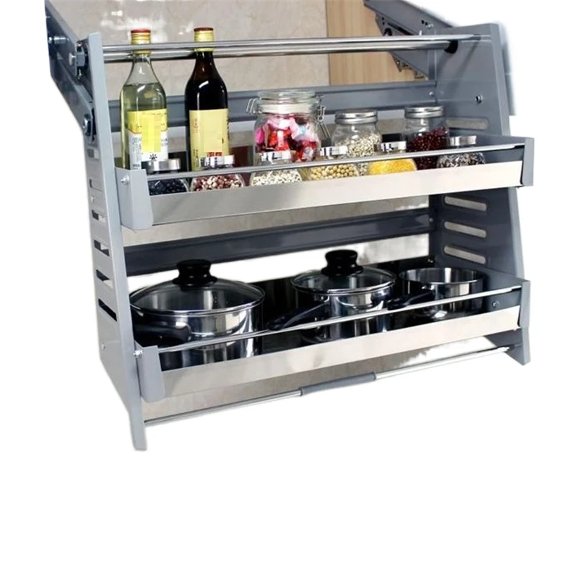 Подвесная кухонная стойка из нержавеющей стали кухонный шкаф корзина для