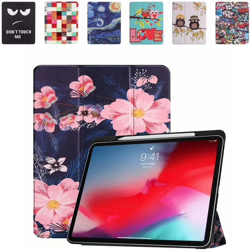 Магнитный чехол для iPad Pro 11 умный из искусственной кожи с держателем карандашом
