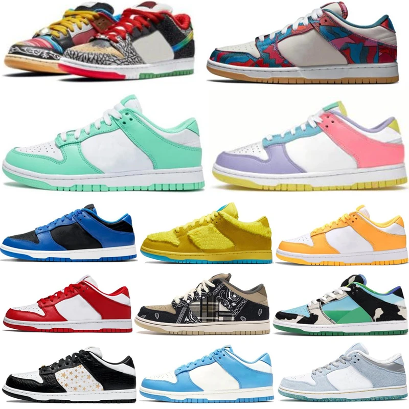 

2021 Hot Sale Low Running Shoes Men Women Shadow Black White Coast Green Glow Skateboarding Outdoor Trainers Sneakers Size 36-45