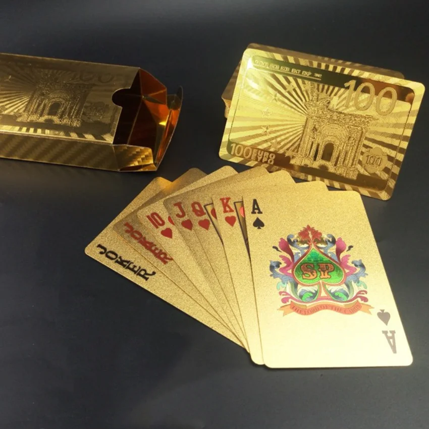 Водостойкие Карты Magic 24K золотые игральные карты покерная игра колода из золотой