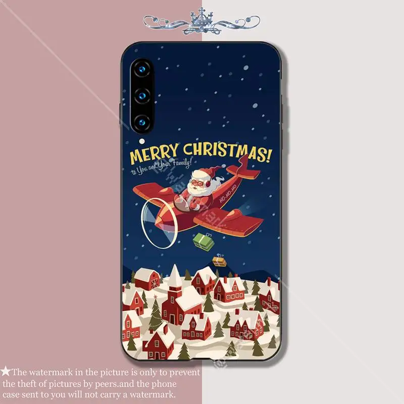 Черный мягкий чехол Yinuoda с надписью Merry Christmas для телефона huawei honor 7A 8s 8x 9X 9 10 20s 20 lite V
