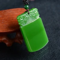 natural green hand carved ping an brand jade pendant fashion boutique jewelry men and women necklace gift accessories
