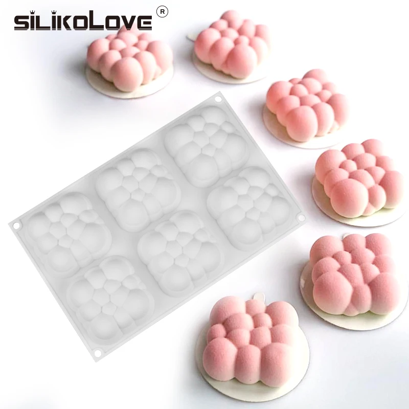 Силиконовые Формочки SILIKOLOVE для выпечки 3D форма мусса квадратные формы 6 полостей