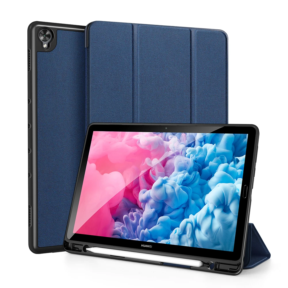 

For Huawei MatePad Pro 10.8 inch 2021 Case PU Fashion Leather Magnetic Flip Smart Cove Stand Pen slot Fold Ultrathin Soft edge