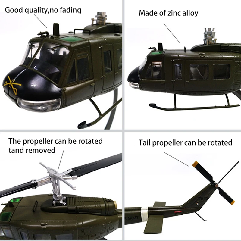 1/48 масштаб сплава транспортный вертолет UH-1 Iroquois самолет США Air Force Huey детские игрушки Детский подарок для коллекции