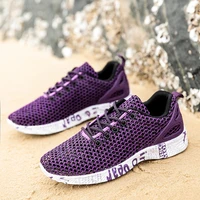 springsummer 2021 new large size perforated breathable leisure sports shoes couples non slip soft bottom beach shoes