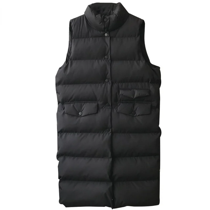 Осенне-зимний хлопковый жилет Женский Повседневный приталенный теплый пуховик