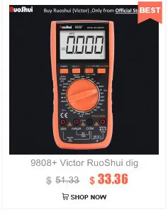 RuoShui VC890D цифровой мультиметр VICTOR True RMS DC Ручной диапазон сопротивления емкости Транзистор тестер multimetro Электрический
