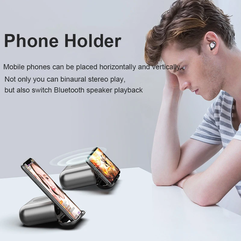 Новые настоящие беспроводные Bluetooth-наушники и динамик 2 в 1 HD стерео наушники