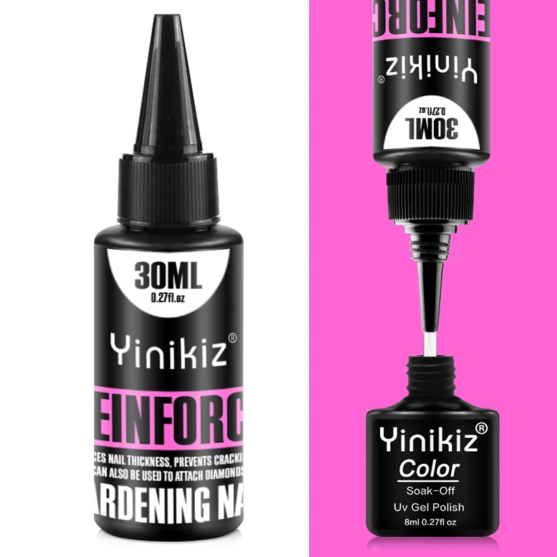 Базовый Гель лак для ногтей Yinikiz30ml Базовое покрытие без салфеток топовый Цветной