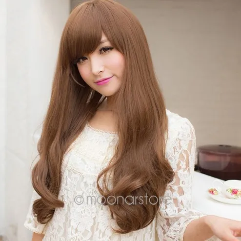 28 ''(70 см) Корея Perruque Cheveux Naturel синтетические вьющиеся большие волнистые длинные женские волосы парики термостойкие парик для студенческой вечеринки