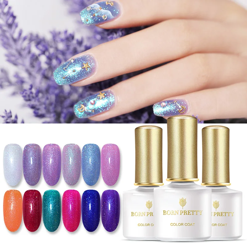 Born pretty, голографическая Блестящий Гель-лак для ногтей Soak Off UV Гель-лак для ногтей Гель-лак 6 мл маникюр