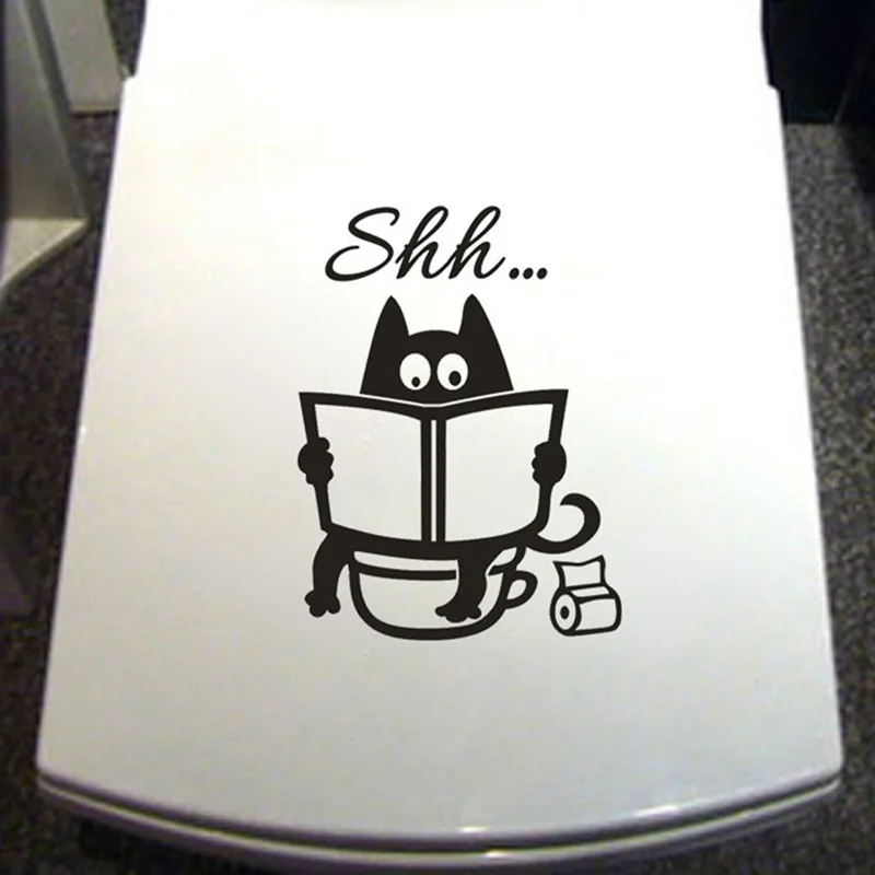 

2021Creative Funny shh... Toilet wall sticker for bathroom door decoration vinyl home decals waterproof removable stickers home