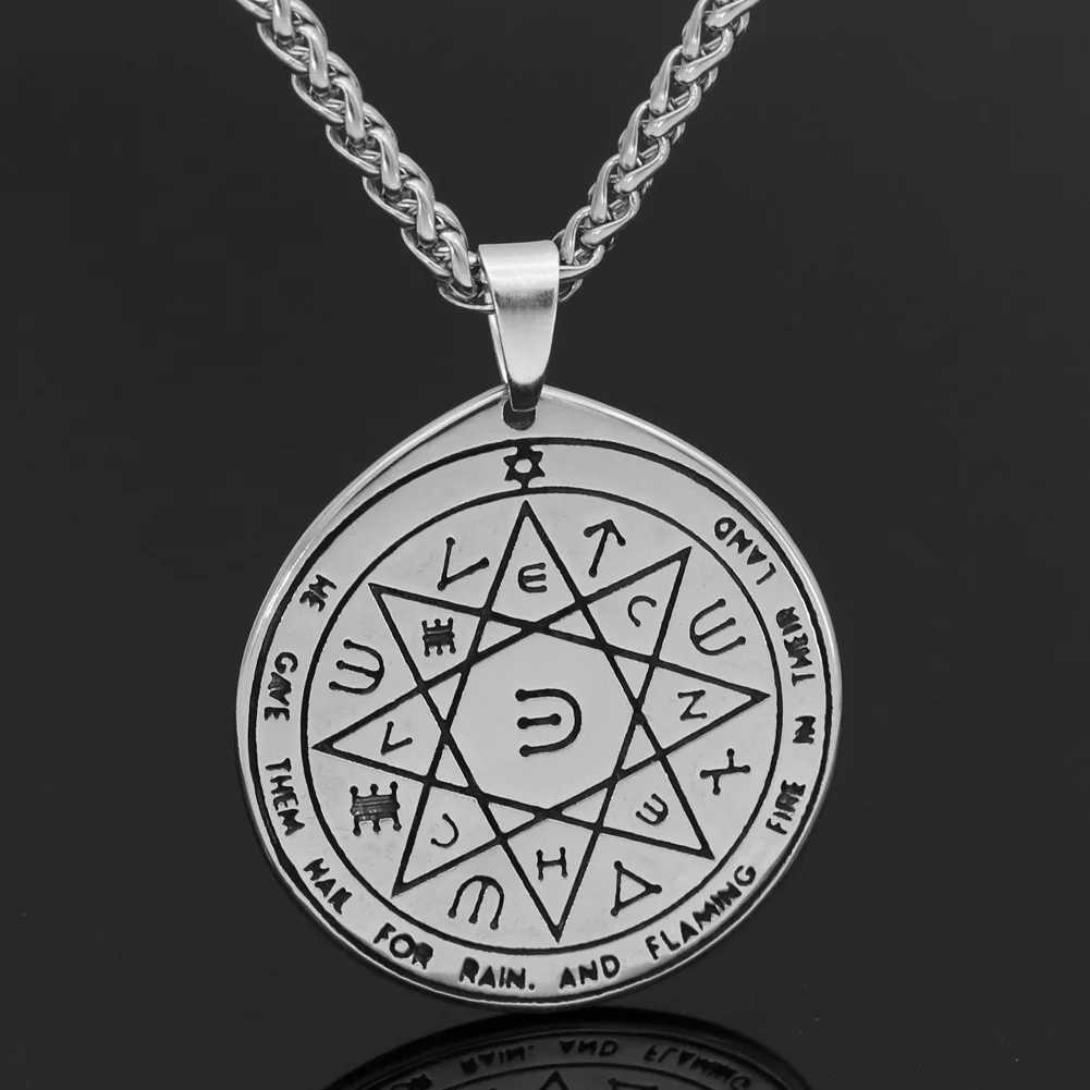 Talisman Pentacle of Solomon Seal Wiccan Pagan Hermetic Enochian Kabbalah Подвеска Ожерелье нержавеющая