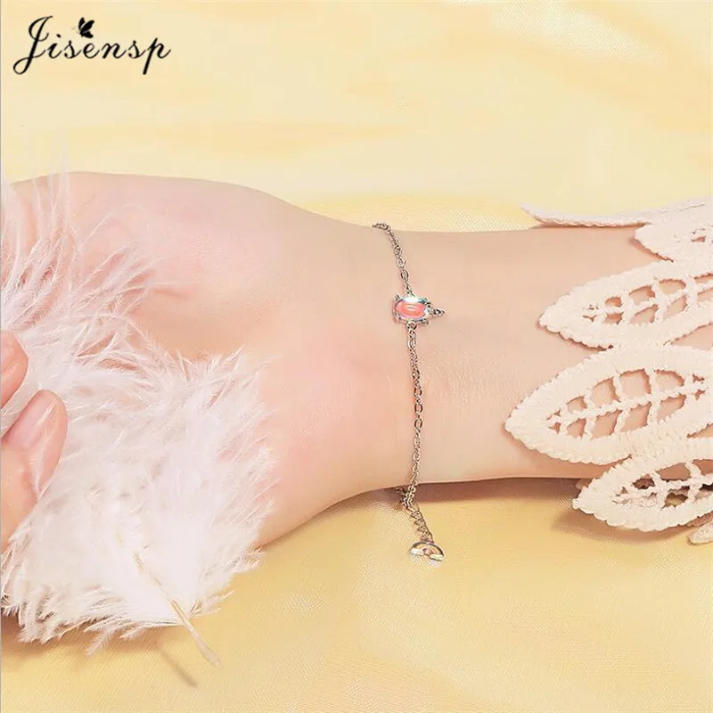 Jisensp Romantic Rainbow Unicorn Stud Earrings Cute Silver Color Fashion Jewelry for Women Girls Valentine's Day Gift | Украшения и