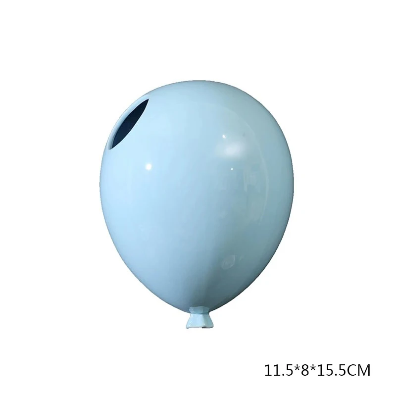 Light blue S Креативный керамический воздушный шар дизайн настенный цветок горшок гостиная настенный цветок ваза домашнее украшение Стены свадебный подарок - Цвет: Light blue S