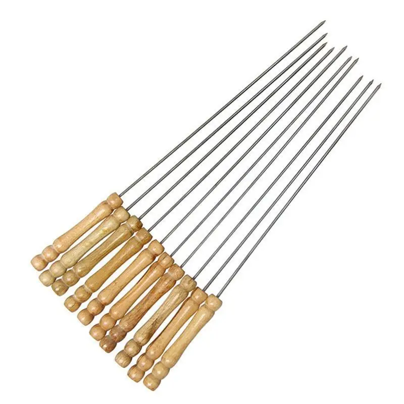 Многоразовые 10 шт. барбекю шампуры обжига иглы обжарки инструменты шашлык Tong Kebabe
