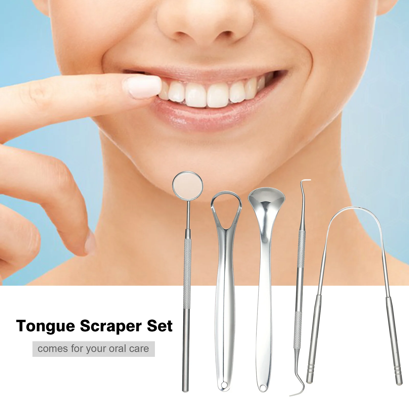 Нержавеющая сталь язык скрап букинга зубная щетка скребки для языка зеркала