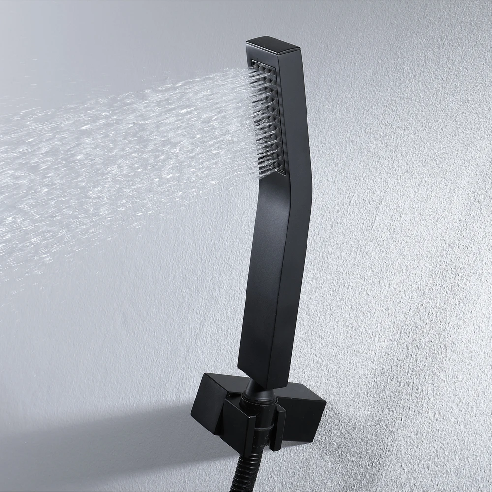 Черный смеситель для душа набор дождь и водопад душевая головка