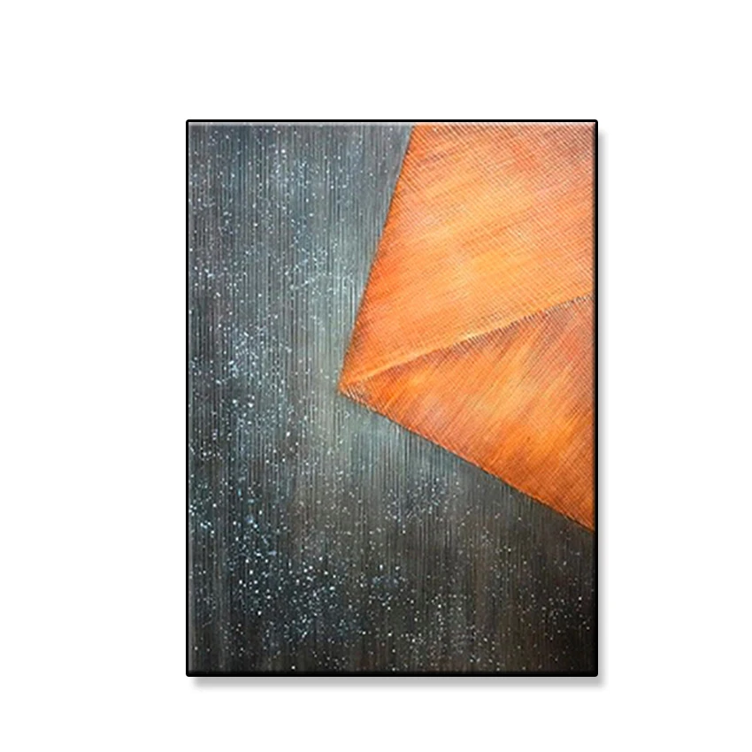 

Quadro posters for home decoration Modular pictures Handmade canvas oil painting abstract orange and gray landscape for Entrance