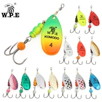 w p e 1pcs spinner lure 345 spoon fishing lure 6 8g9 5g13 4g brass copper metal treble hook bass lure fish tackle pesca