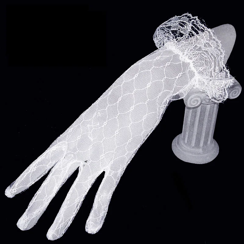 Wedding accessories white gloves cheap bridal woman wrist length finger mesh high quality wholesale | Свадьбы и торжества