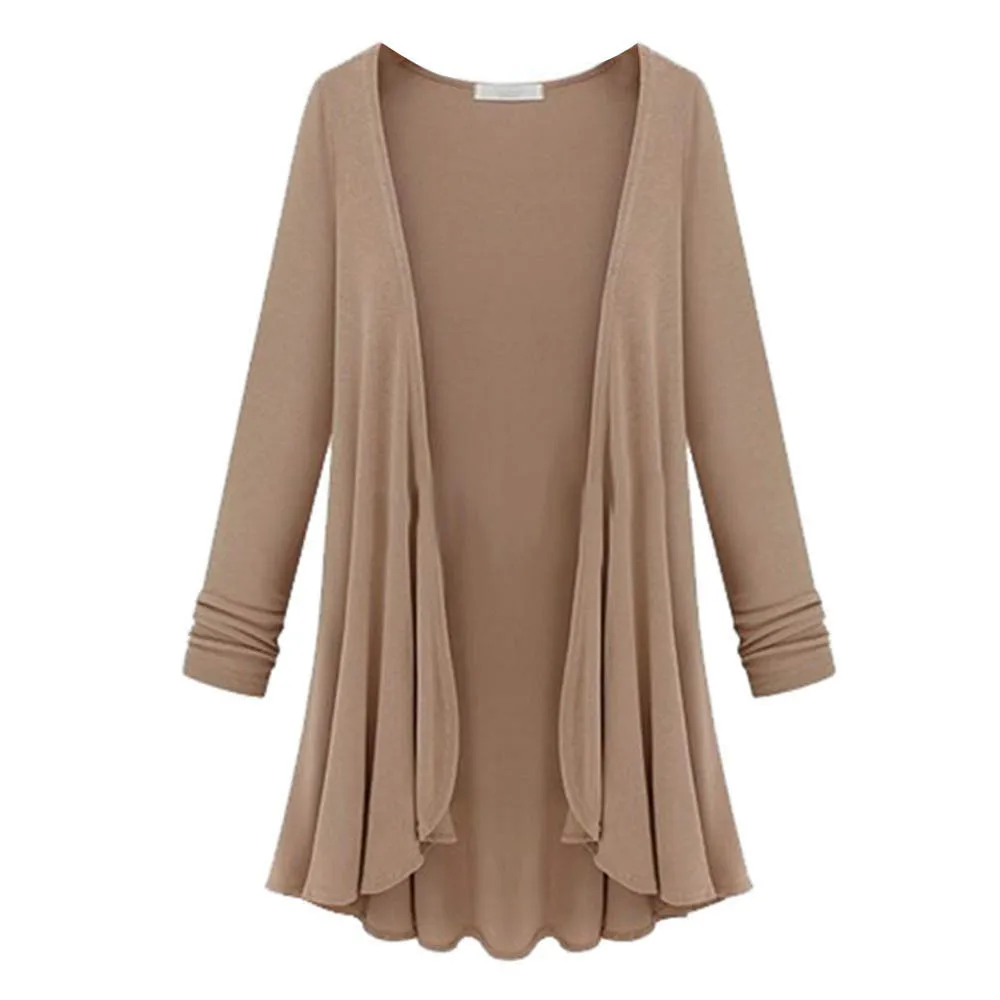 FREE OSTRICH Cardigan Women winter Top Thin Long Sleeve Sweater clothes women Drape Front Open Irregular outcoats 731 |