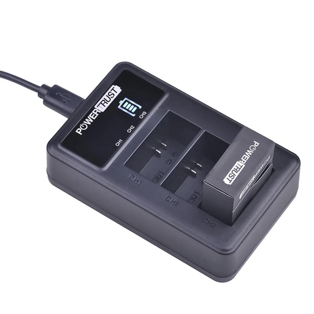 PowerTrust AHDBT 301 AHDBT301 батарея и светодиодное зарядное устройство для GoPro Hero 3 + hero