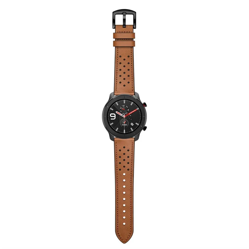 Ремешок кожаный для смарт-часов AMAZFIT GTR 42/47 мм сменный модный прочный браслет