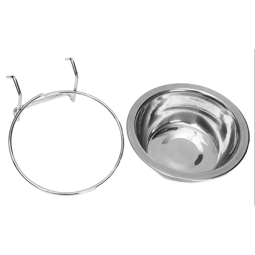 

Stainless Steel Pet Dog Bowl Food Water Drinking Cage Cup Hanger Food Water Bowl Travel Bowl For Pet Feeding Tools Hot Sale
