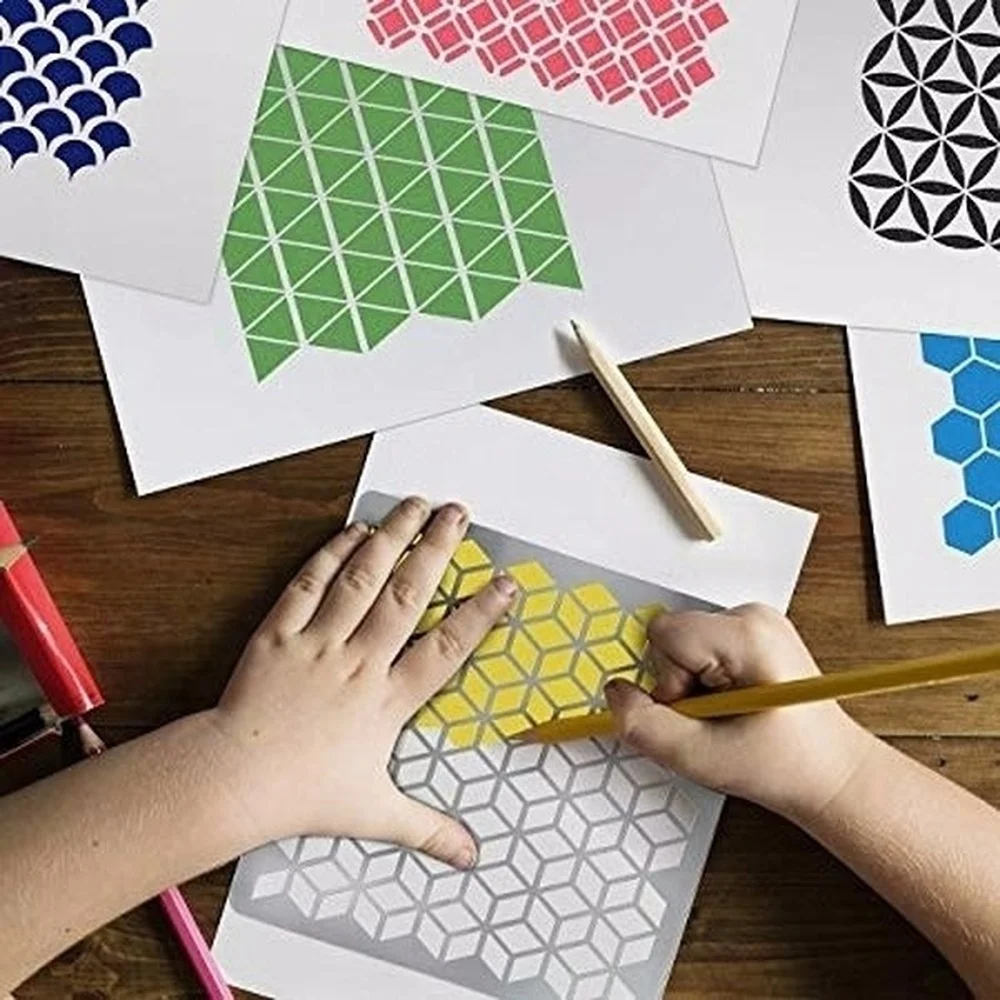 Сделай Сам крафт геометрические трафареты для краски на дерево Аэрограф стены