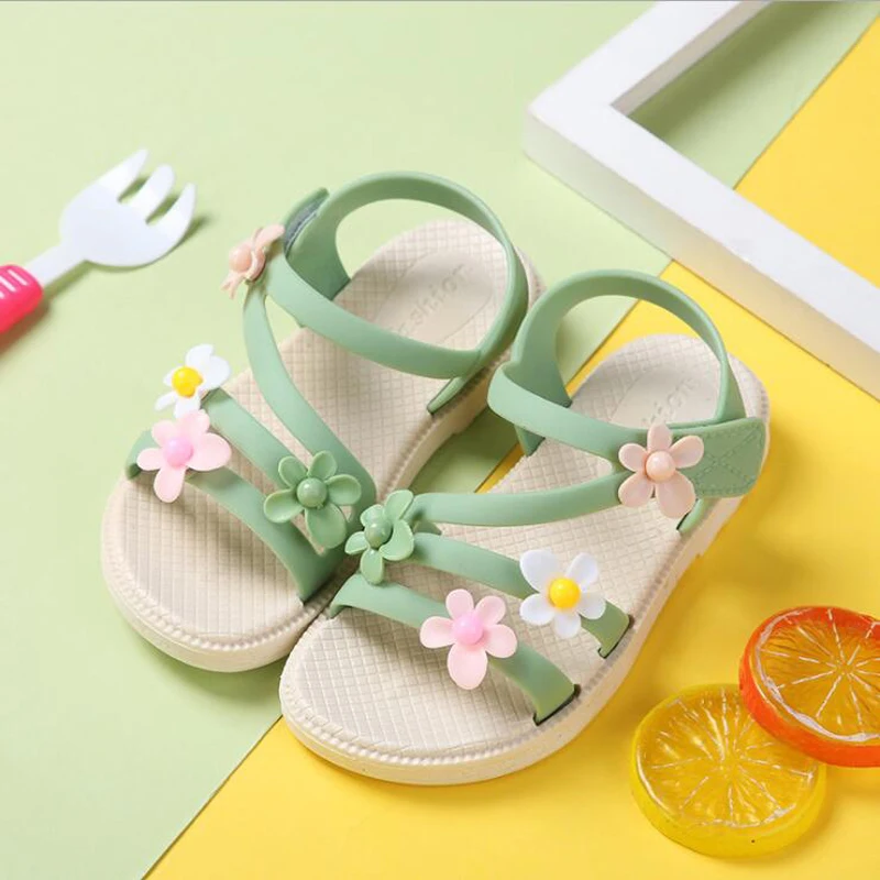 

New Summer Girls Sandals Soft Anti-Slip Baby Girls Beach Sandals Kids Princess Shoes Children Student School Sandals Size 25-38