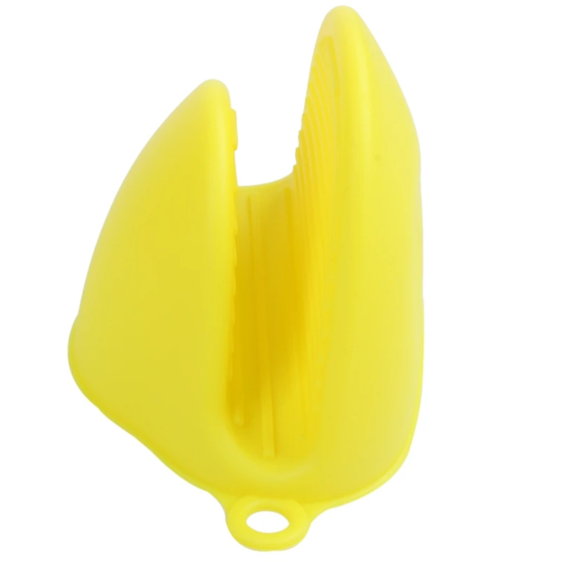 2x Oven Mini Mitts Silicone Heat Resistant Anti-scald Gloves for Cooking Pinch Grips Pot Holder and potholders Yellow | Дом и сад
